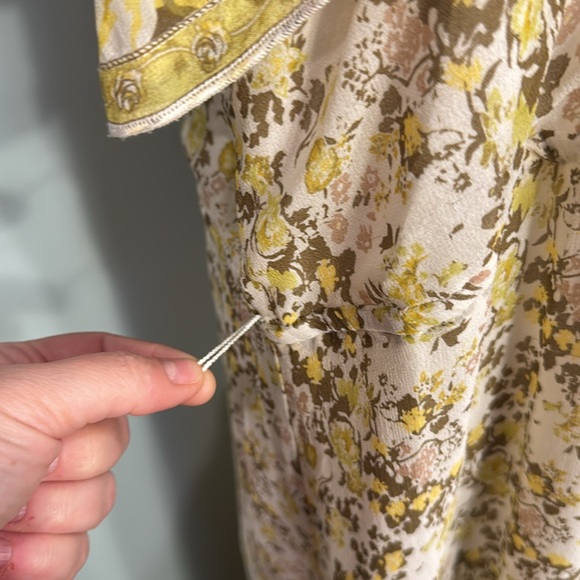 Joie silk Yellow and Green floral Ruffled Tiered Maxi Sundress Size L - Picture 5 of 14